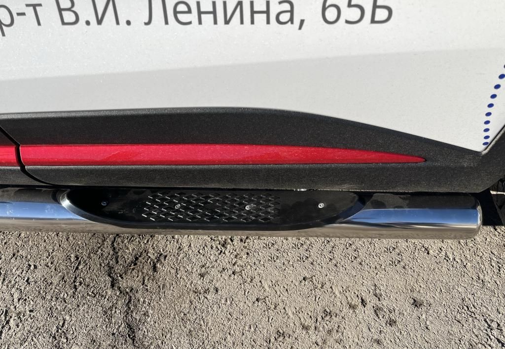 Пороги труба с проступью 76мм