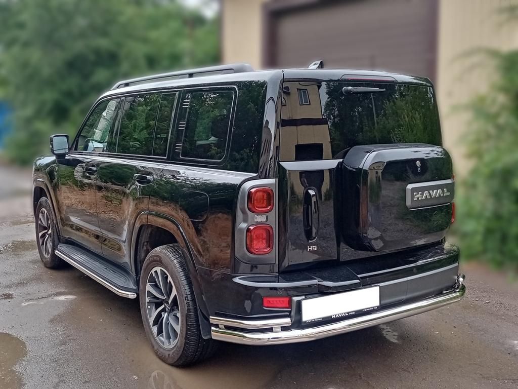 Защита заднего  бампера  "волна" d-76+43